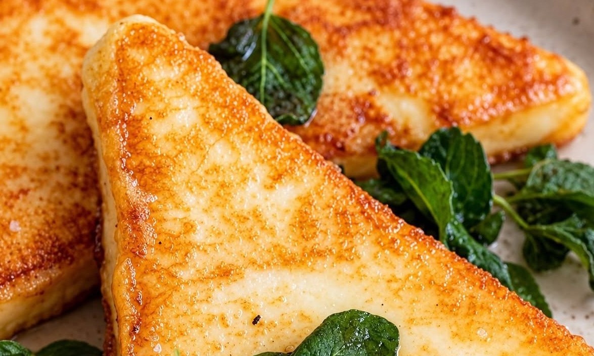 Saganaki — pan-fried Kasseri cheese